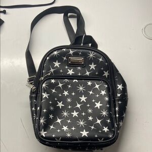 Madden Girl Black Backpack with White Star Design